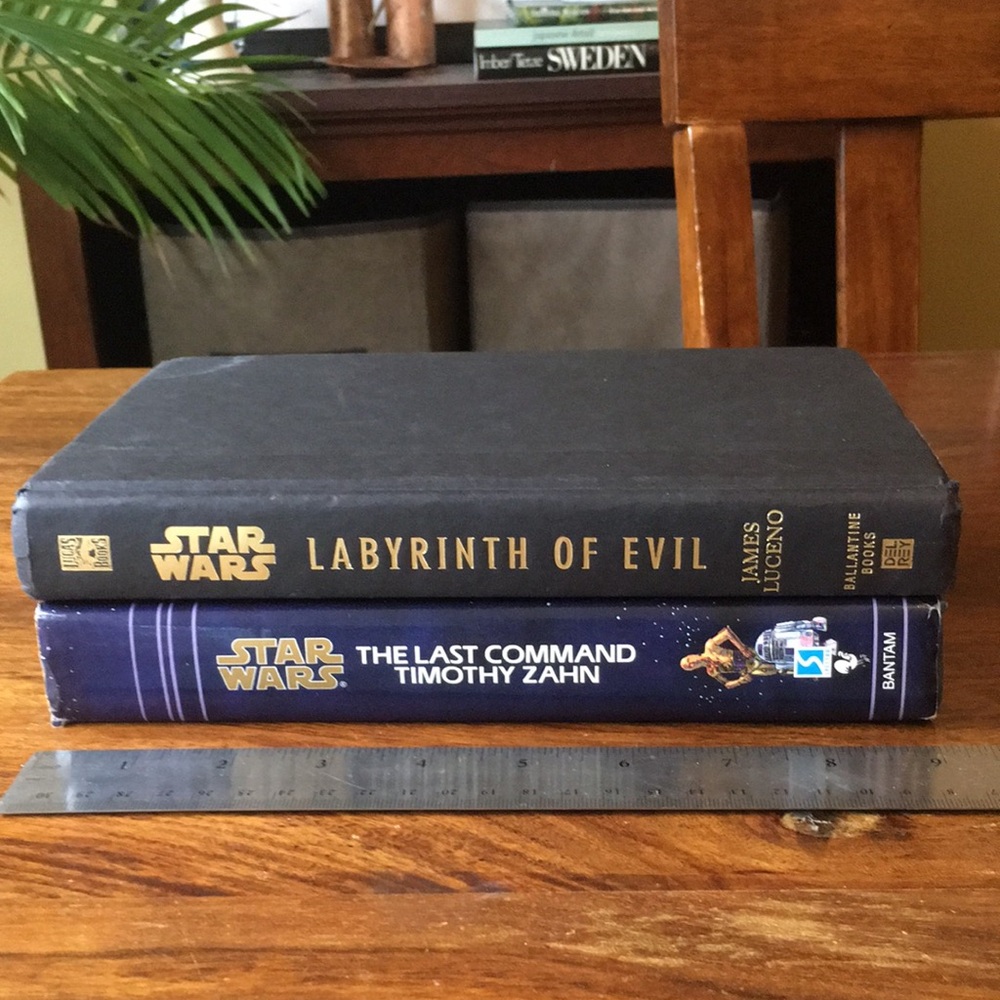 Lot of 2 Star Wars Hardcover Books The Last Command + Labyrinth of Evil